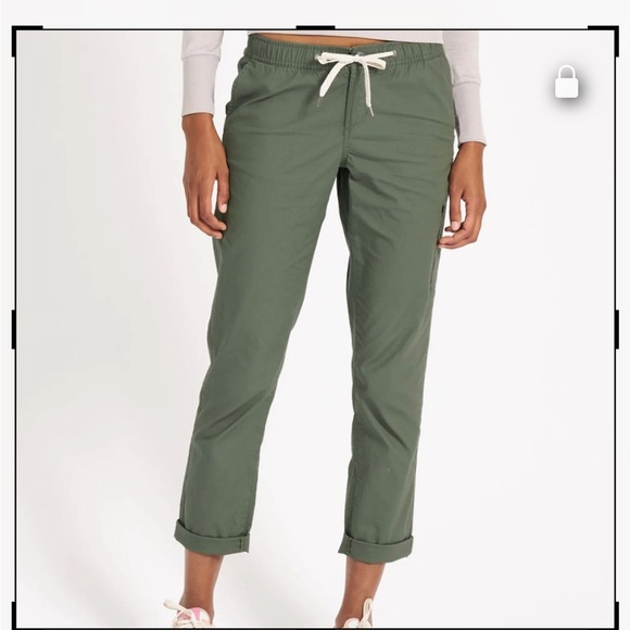 Vuori Pants - VUORI Womens Ripstop Pant Army Green Organic Cotton Pockets Size Large